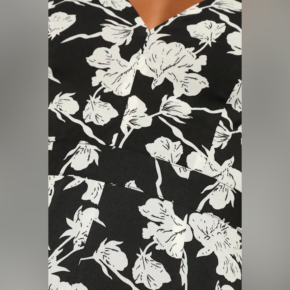 LULUS - Darling Daylily White and Black Floral Print High-Low Maxi Dress - NWT - Picture 4 of 7